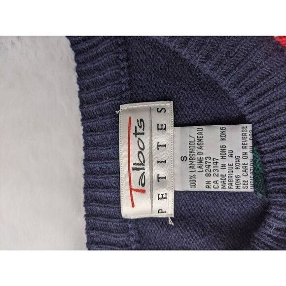 Talbots Vtg Collection Crew neck 100% Lambswool Argyle Golf Sweater Sz S Small N - Picture 3 of 5